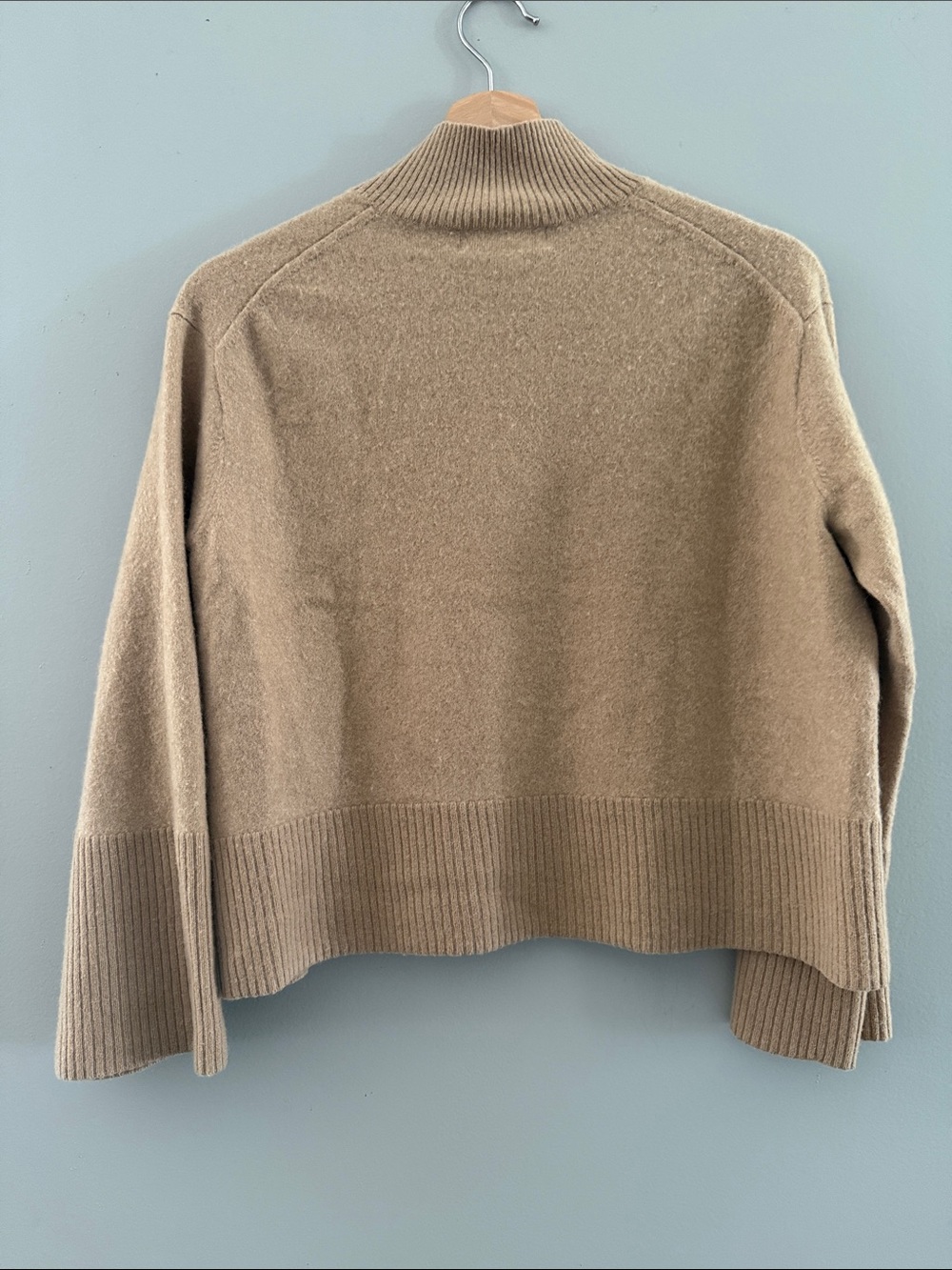 Vintage Banana Republic Cashmere 3/4 Mock Neck Sweater - Tan - Picture 2 of 5